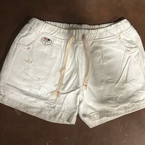 White Denim Shorts- Size M